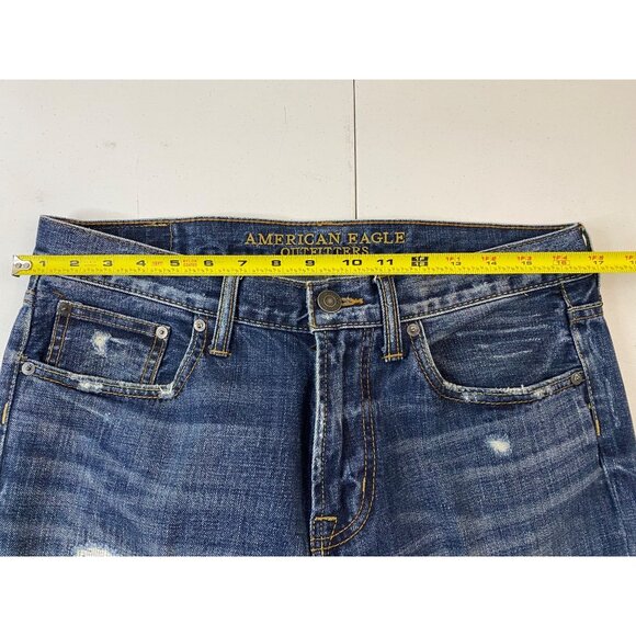 American Eagle Outfitters Men’s Original Straight Jeans 32x32 Distressed Blue - Picture 9 of 15